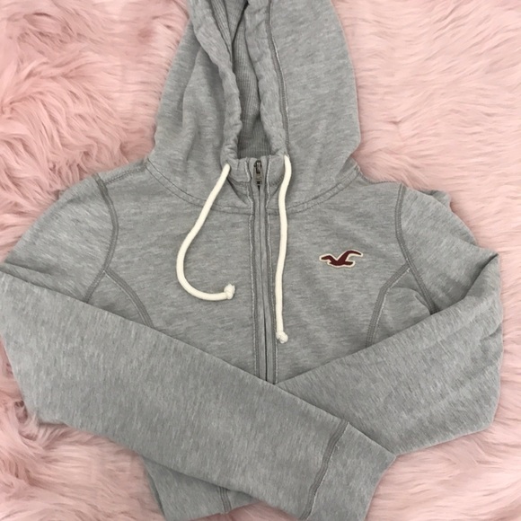 Hollister gray zip up hoodie - Picture 1 of 8
